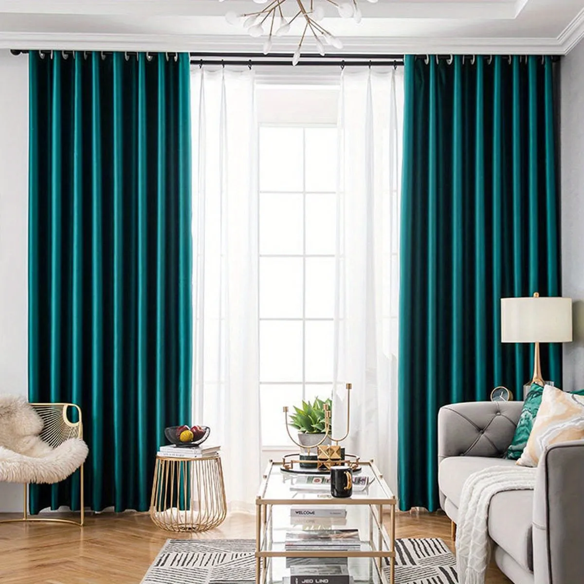 1pc Luxurious Dark Green Art Satin Glossy Blackout Curtain Panel - Window Treatment for Living Room, Bedroom, Kitchen, Bathroom, Home Decor, Room Decor with Thermal Insulation and Light Blocking Function