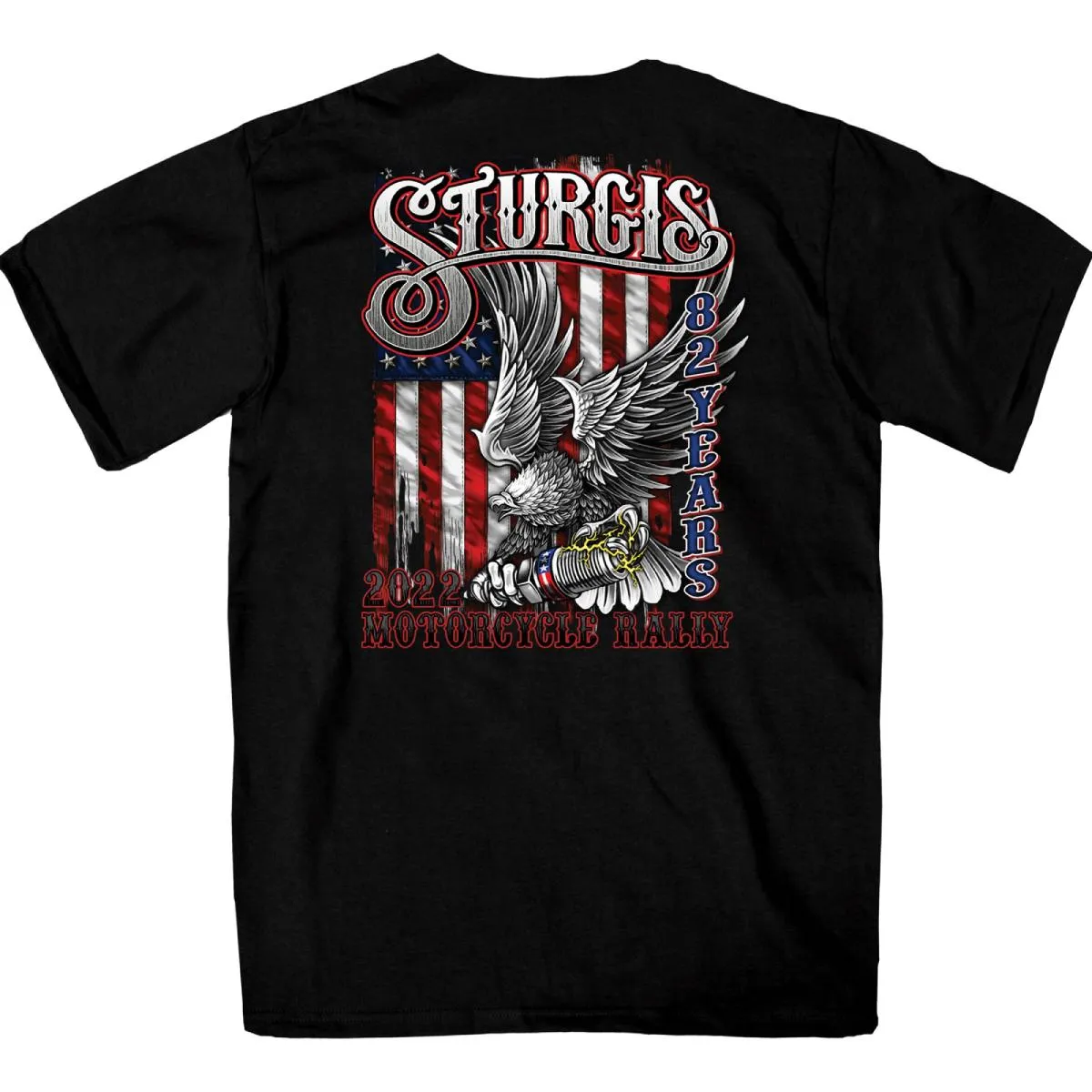 2022 Sturgis Motorcycle Rally SPB1017 Men’s Freedom Ride Black T-Shirt