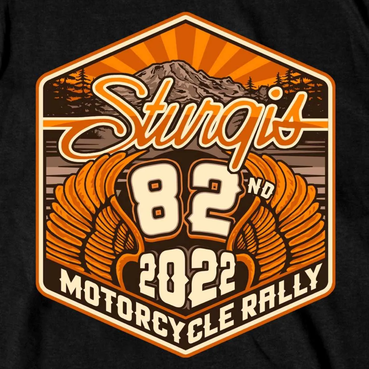 2022 Sturgis Motorcycle Rally SPB1029 Men’s 82nd Logo Black T Shirt