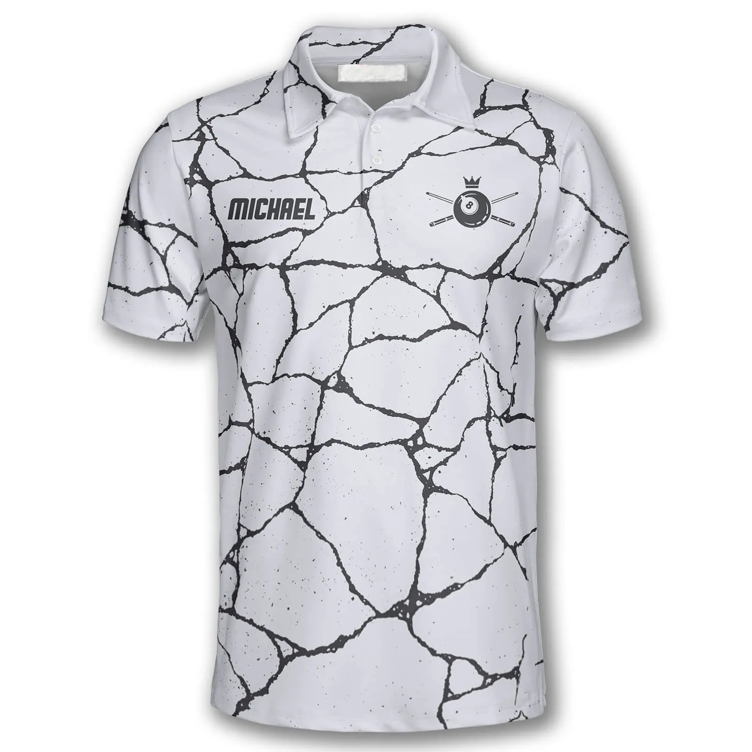 3D All Over Print Cracked Wall Custom Billiard Polo Shirts, Idea Gift for Billiard Player