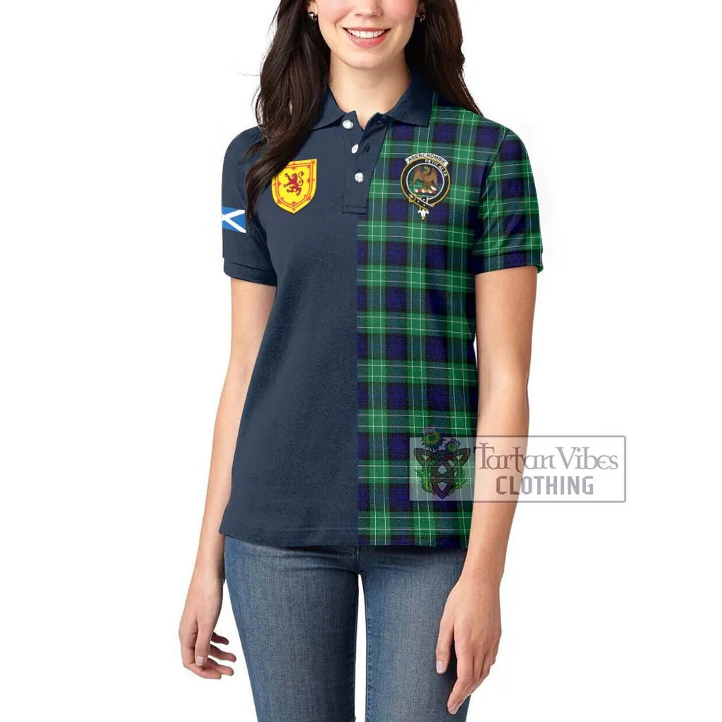 Abercrombie Tartan Women's Polo Shirt Alba with Scottish Lion Royal Arm Half Style