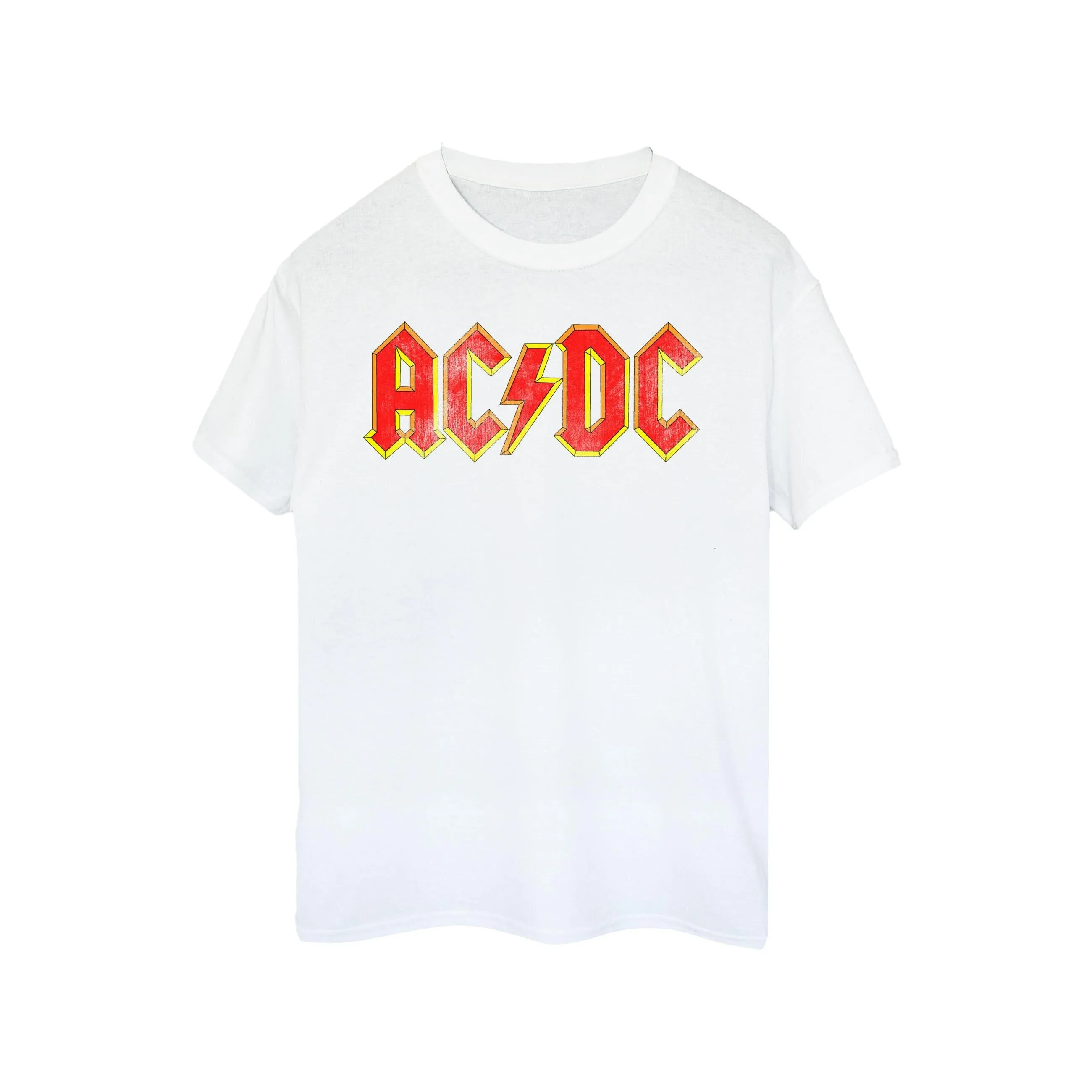 AC/DC Mens Distressed Logo Cotton T-Shirt