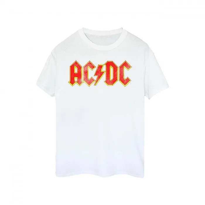 AC/DC Mens Distressed Logo Cotton T-Shirt