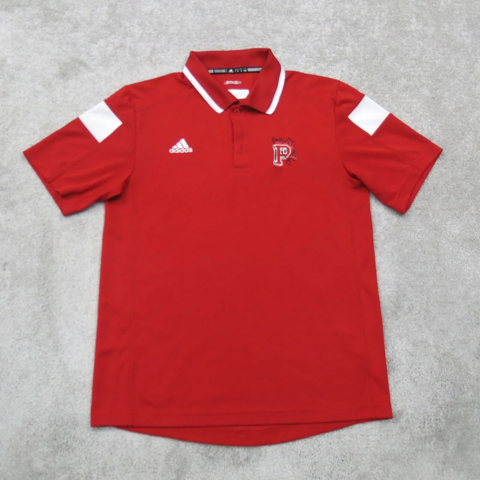 Adidas Climate Mens Polo Shirt Collar Neck Short Sleeves Red Size Small/Petite