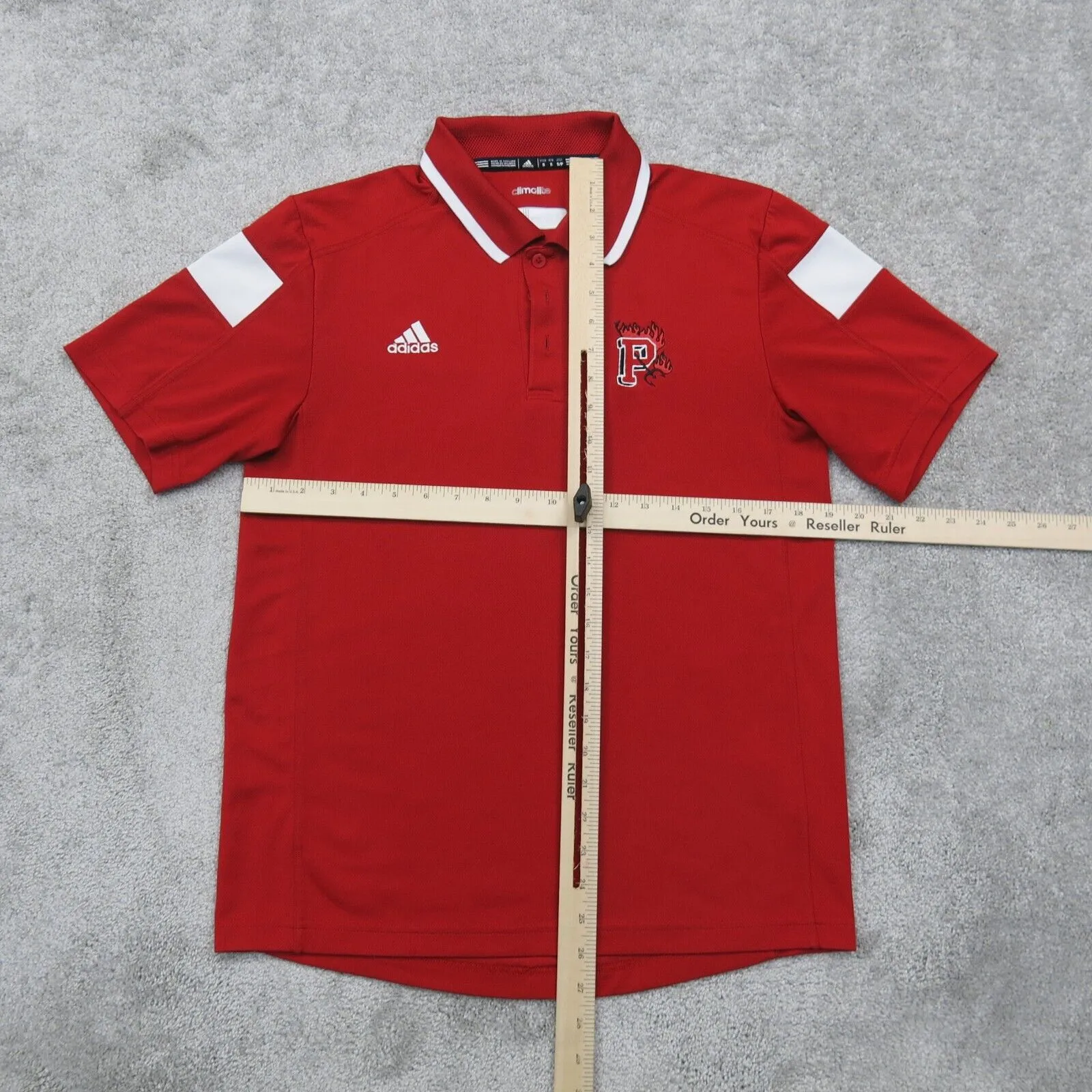 Adidas Climate Mens Polo Shirt Collar Neck Short Sleeves Red Size Small/Petite