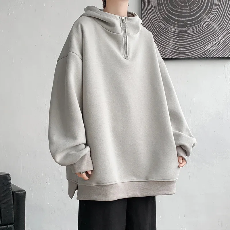 Aidase High Quality Turtleneck Hoodie Zipper Pullovers Streetwear Hip Hop Hooded Sweatshirt Men Clothing Korean Couples Harajuku Coat