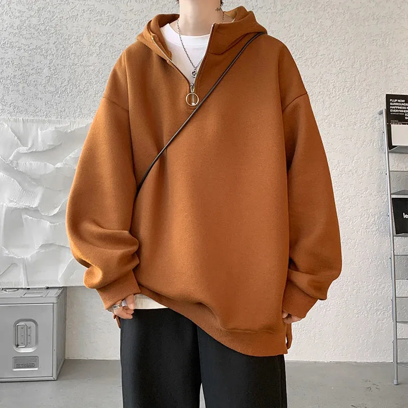 Aidase High Quality Turtleneck Hoodie Zipper Pullovers Streetwear Hip Hop Hooded Sweatshirt Men Clothing Korean Couples Harajuku Coat