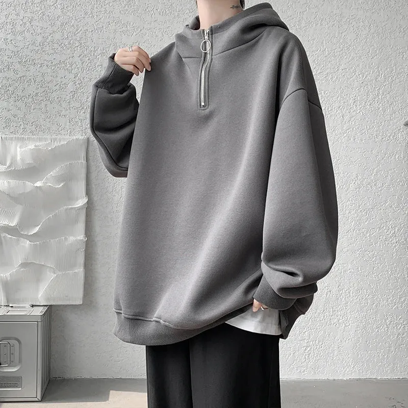 Aidase High Quality Turtleneck Hoodie Zipper Pullovers Streetwear Hip Hop Hooded Sweatshirt Men Clothing Korean Couples Harajuku Coat