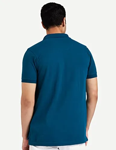 Amazon Brand - Symbol Men's Solid Regular Polo Shirt (AW17MPCP-SINGLE_Fog Teal L)