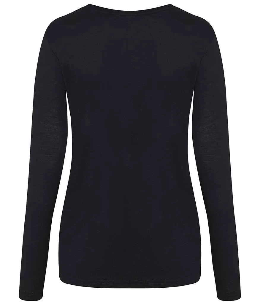 AWDis Ladies Long Sleeve Tri-Blend T-Shirt | Solid Black