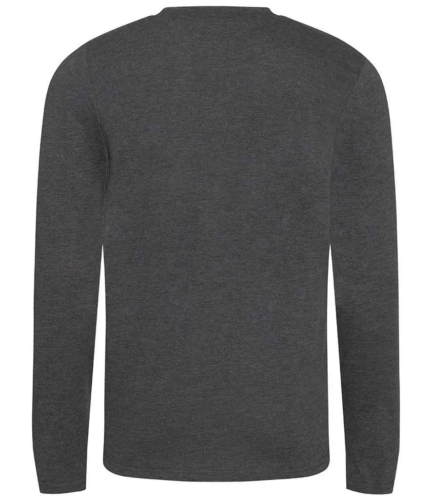 AWDis Long Sleeve Tri-Blend T-Shirt | Heather Charcoal