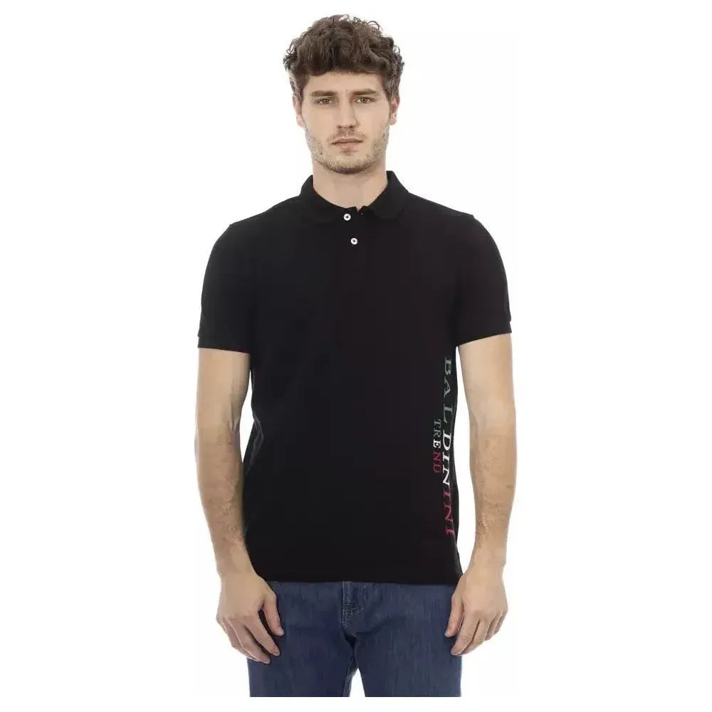 Baldinini Trend Black Cotton Men Polo Shirt