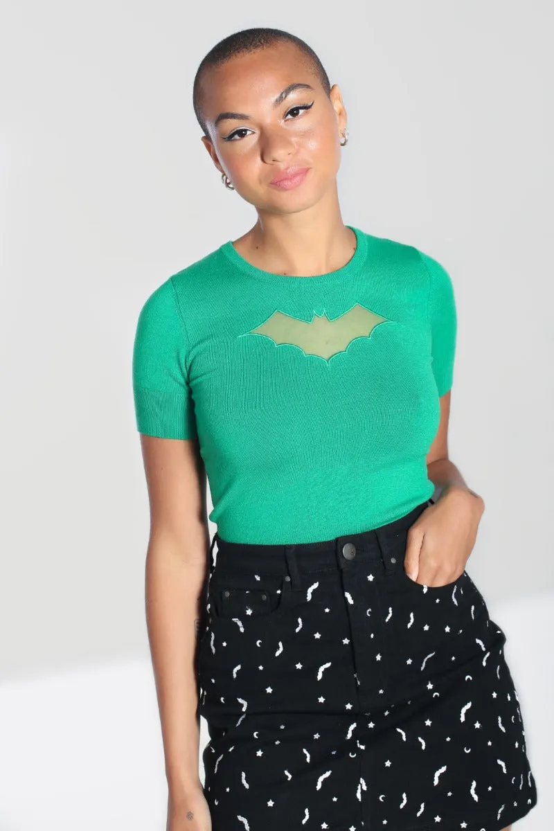 Bat Top in Green 2, 3 and 6XL only