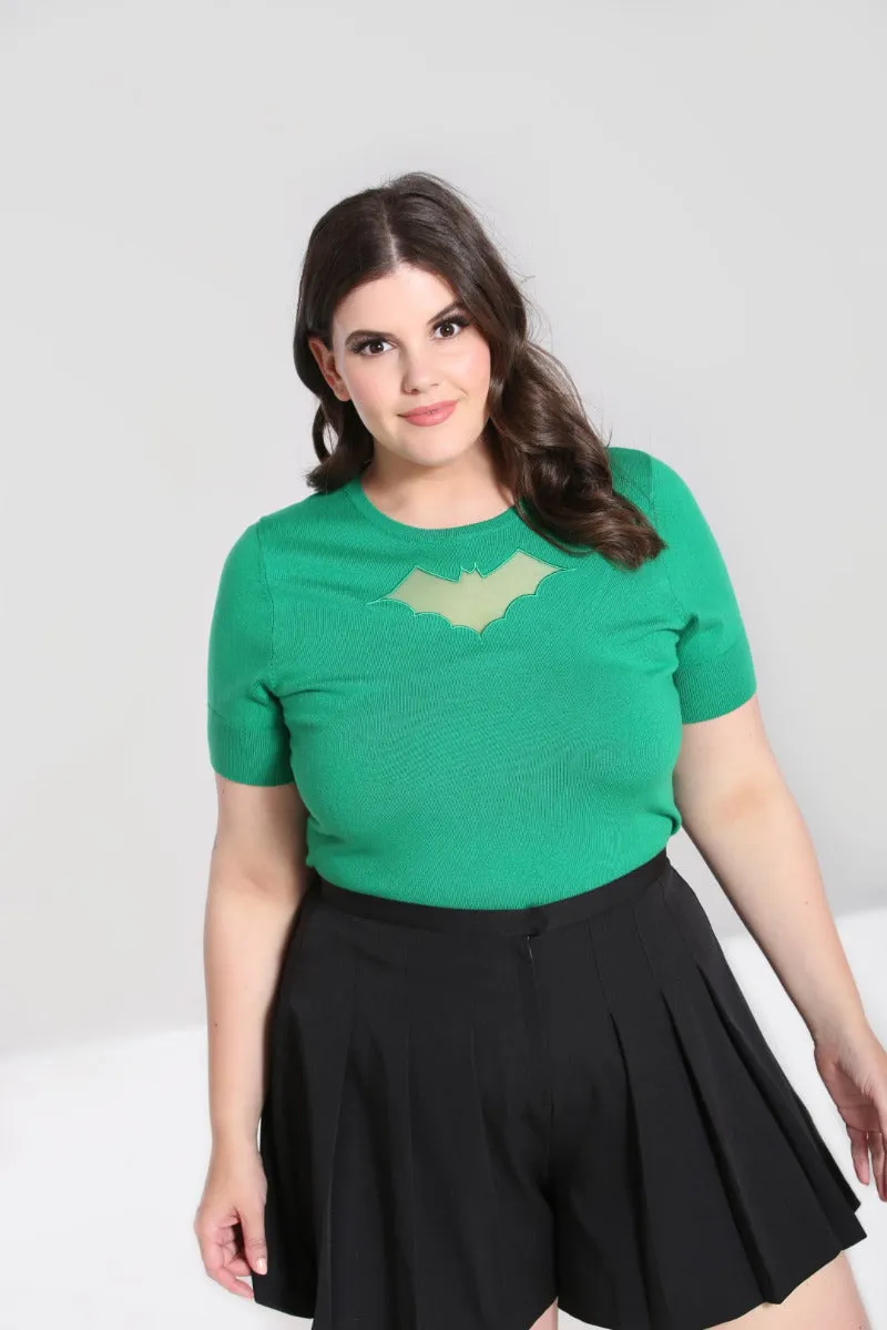 Bat Top in Green 2, 3 and 6XL only