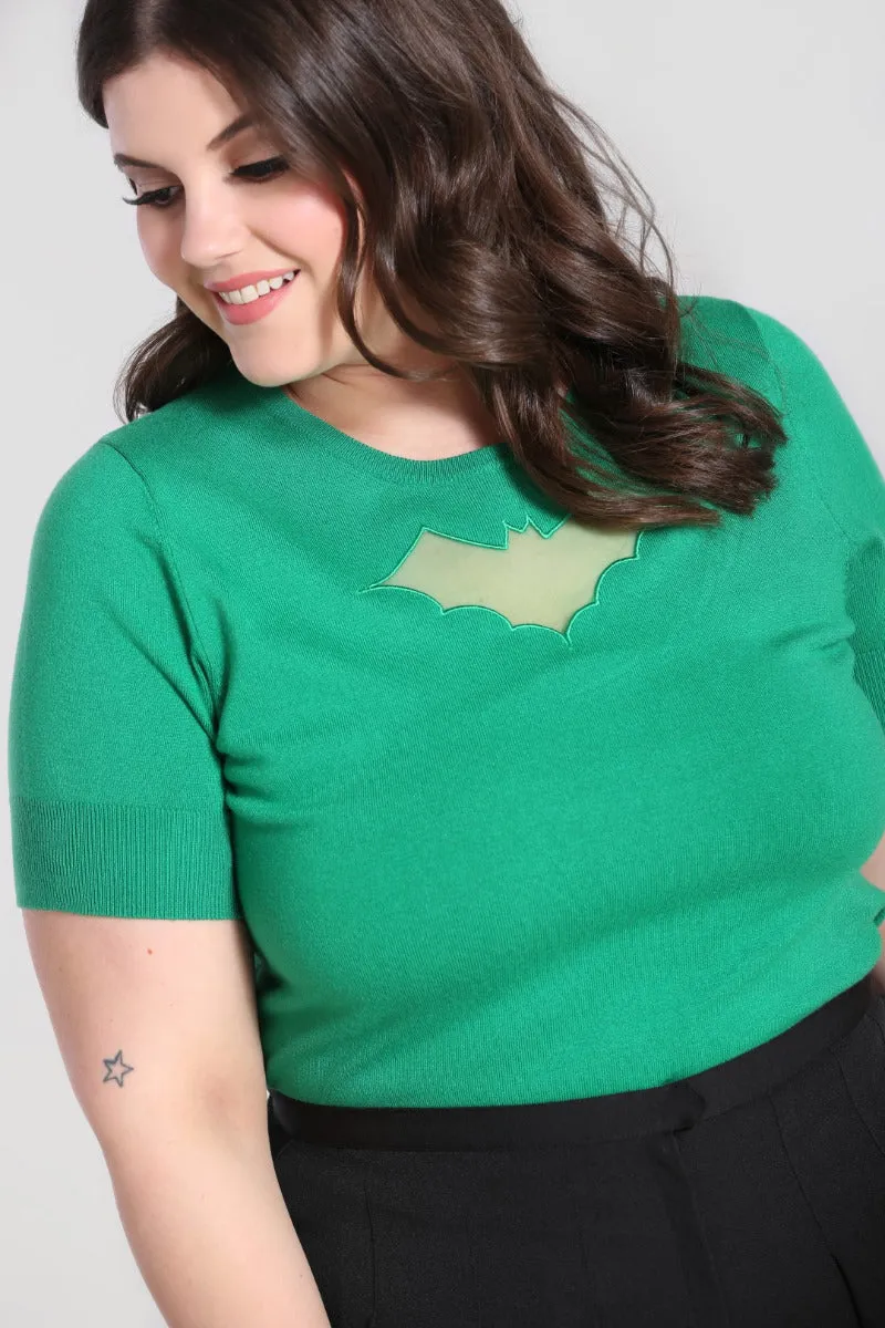 Bat Top in Green 2, 3 and 6XL only