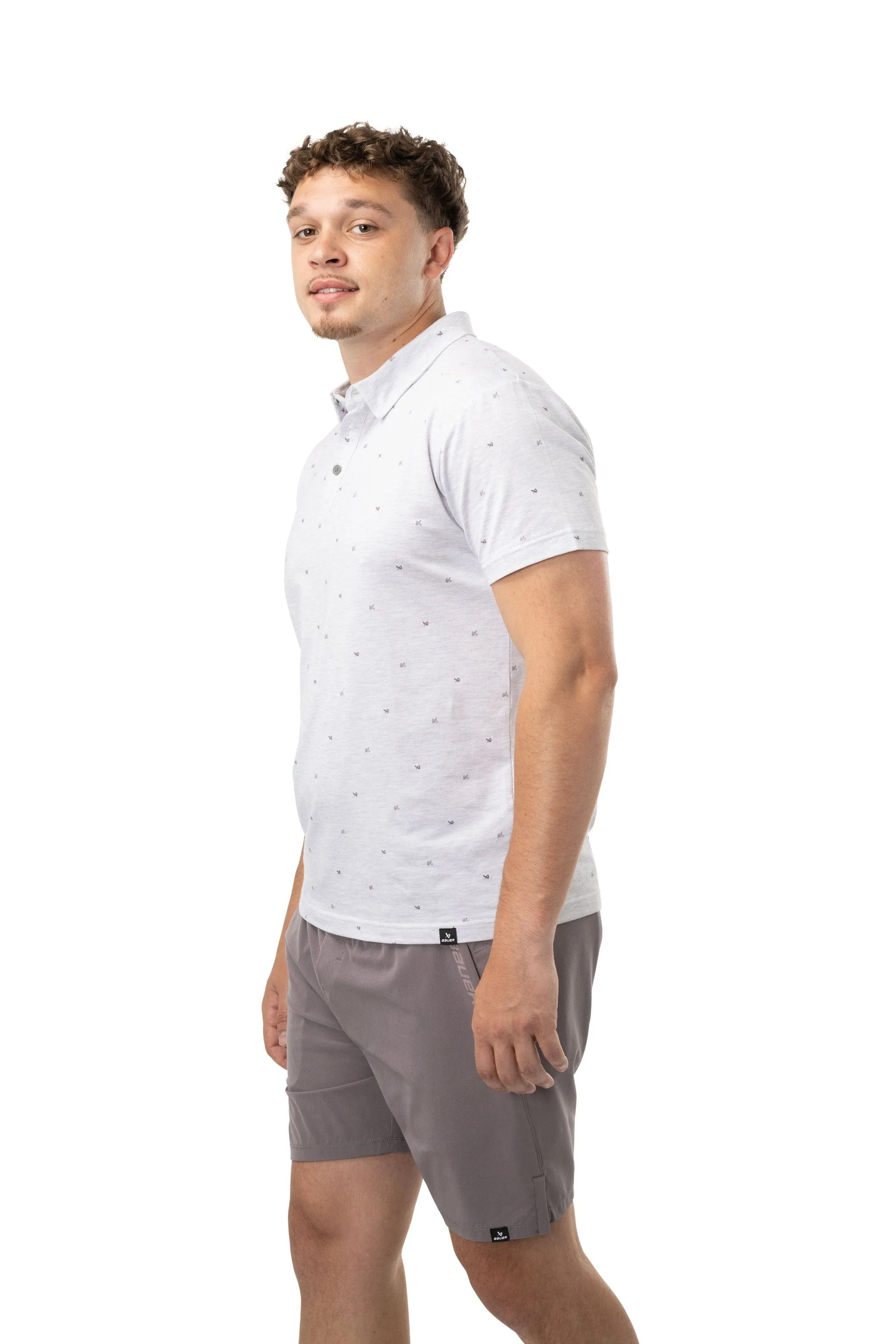 Bauer FLC Performance Printed Polo - Light Grey