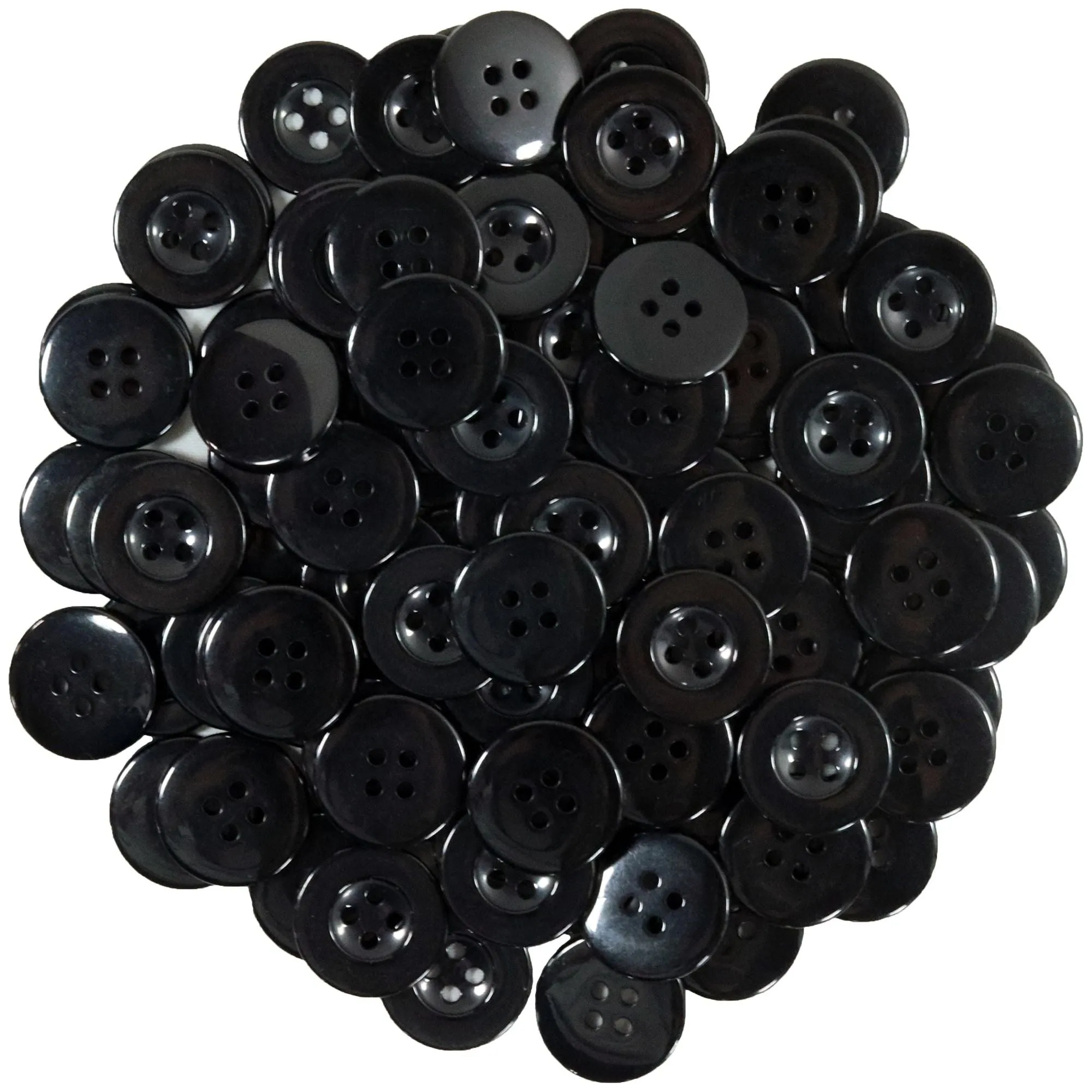 Black Buttons - 200 Pack