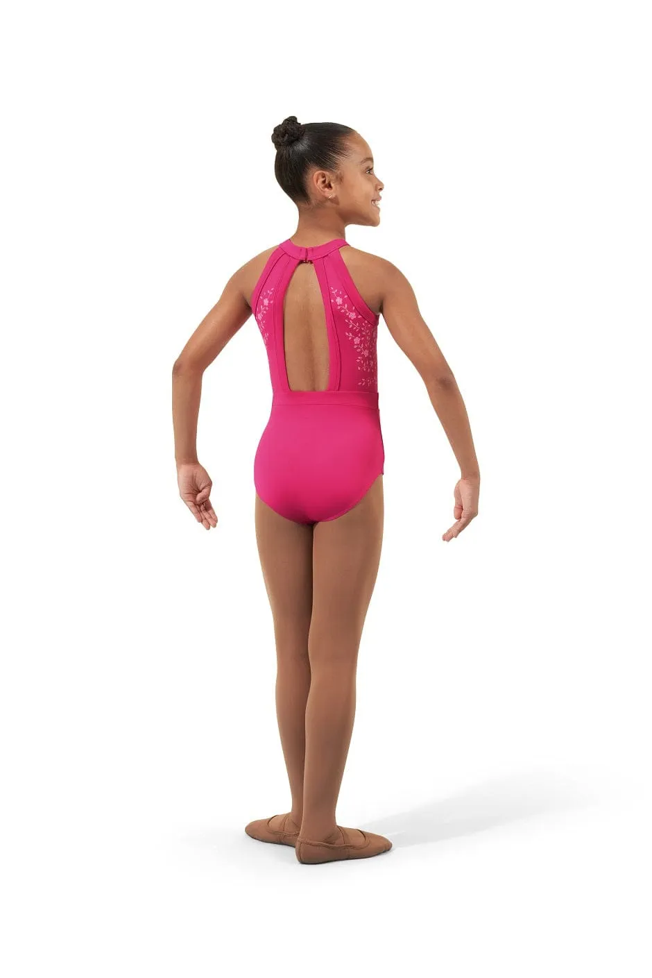 Bloch CL4345 Girl's Vine Print Open Back Halter Leotard