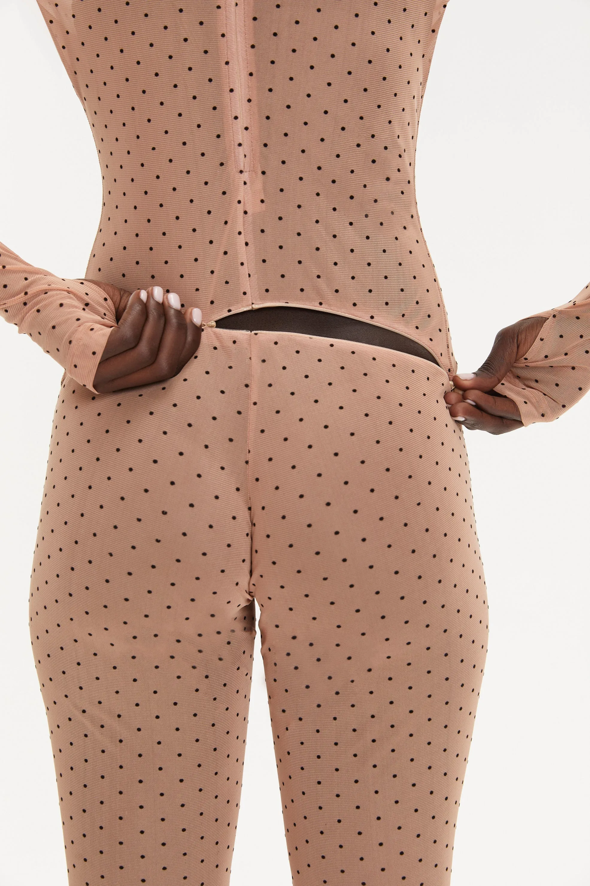 BODYSUIT Total Beige Dots