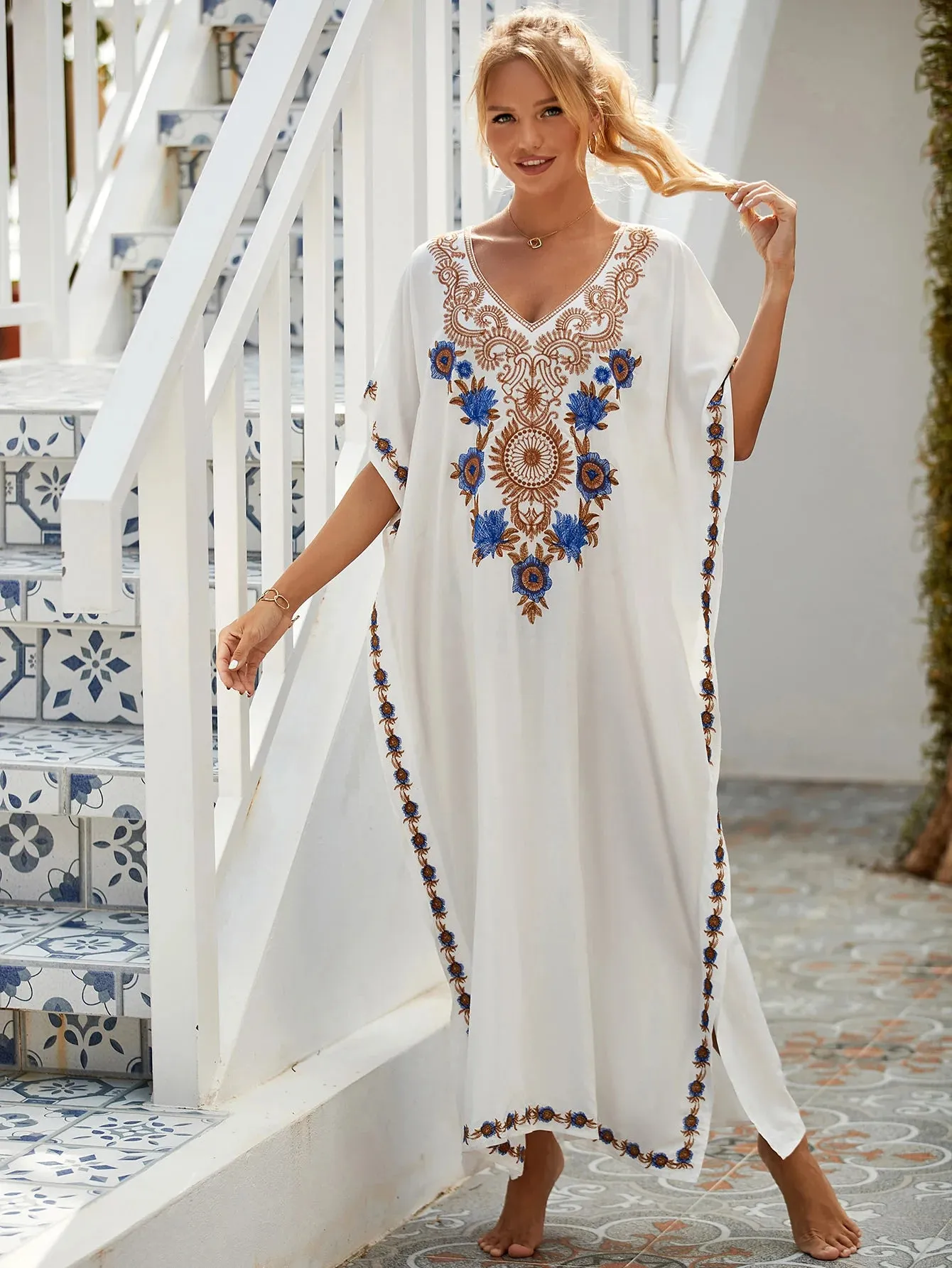 Boho Embroidered Vintage Kaftan