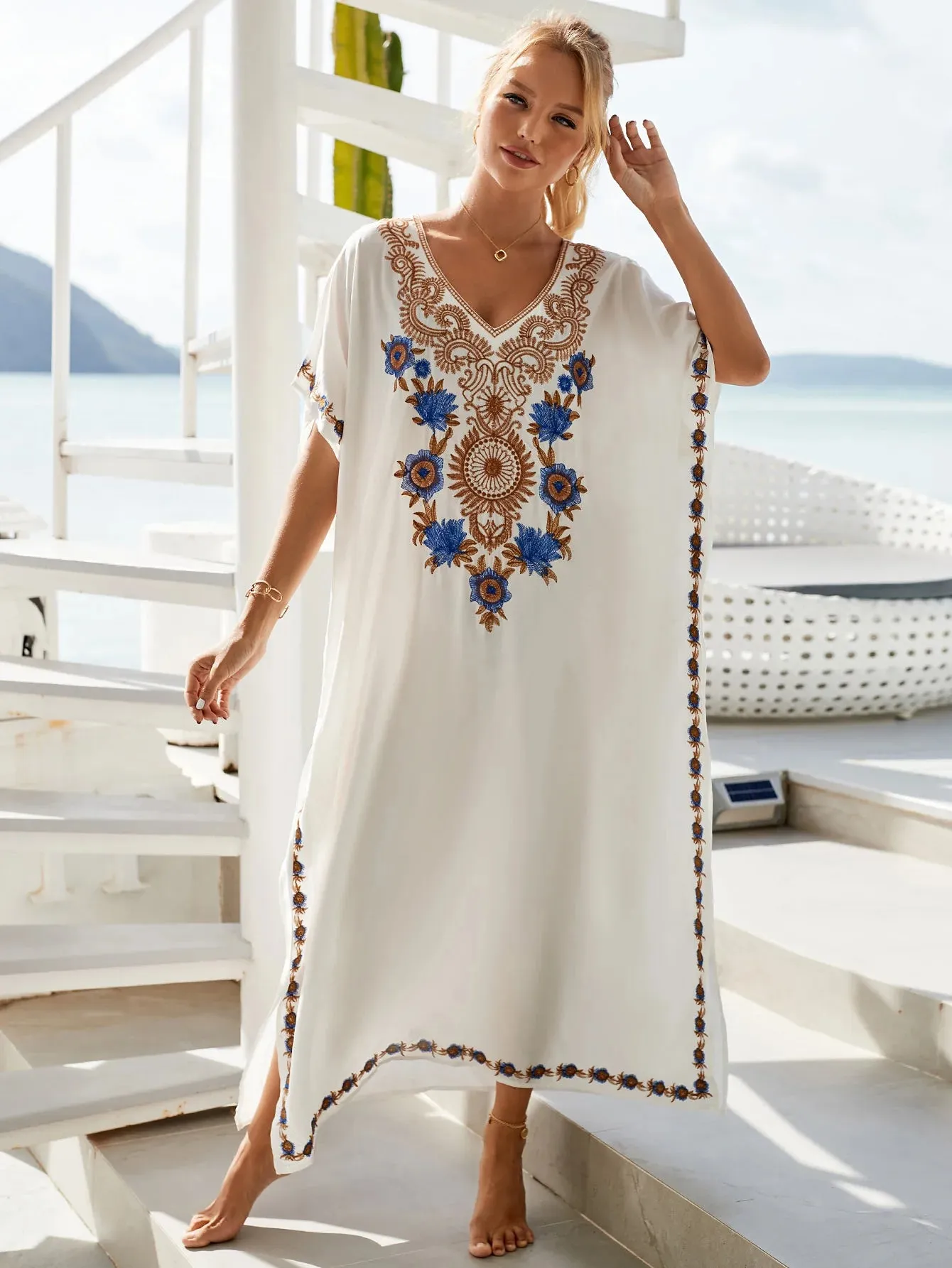 Boho Embroidered Vintage Kaftan