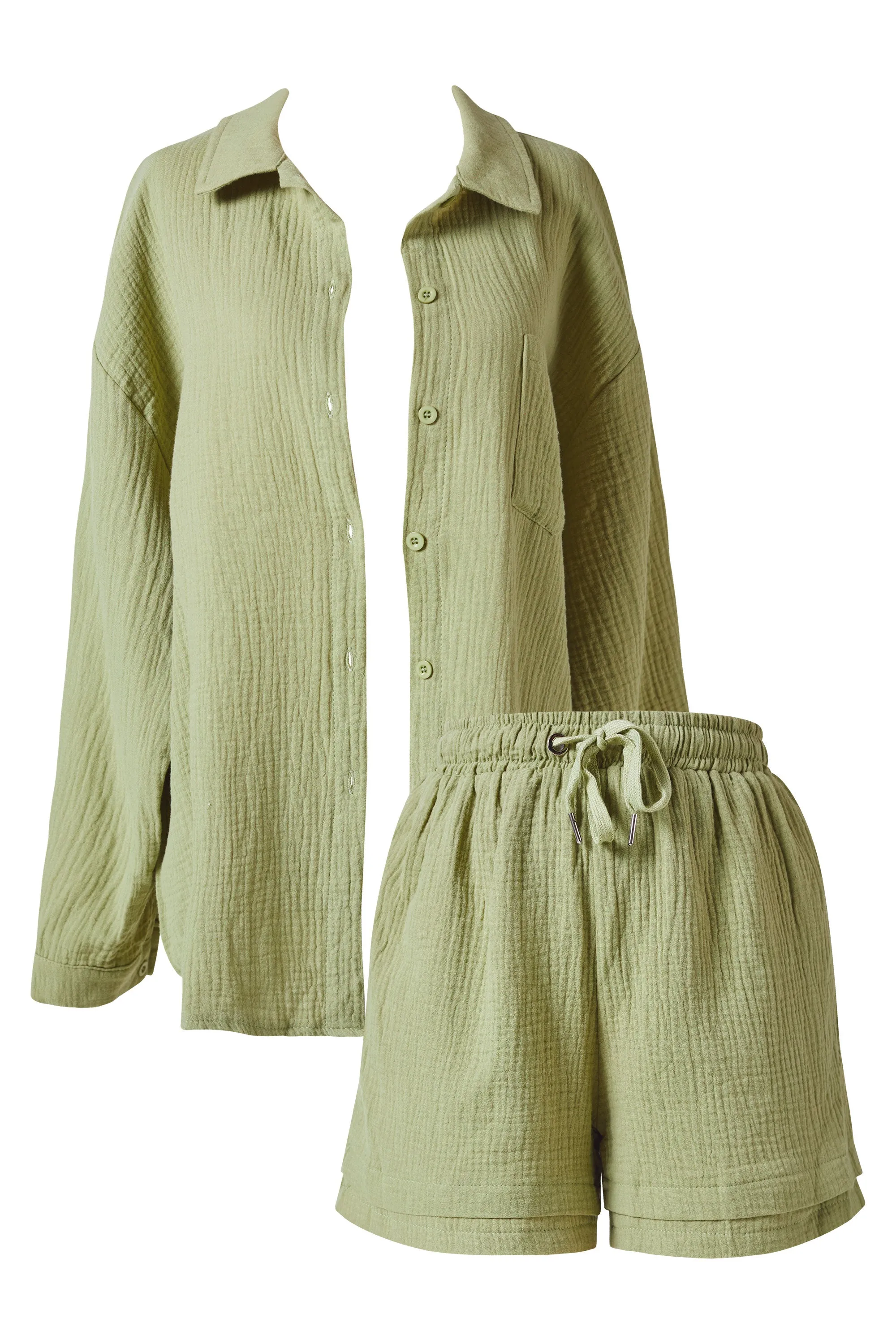 Bonnie Olive Green Top and Shorts Set