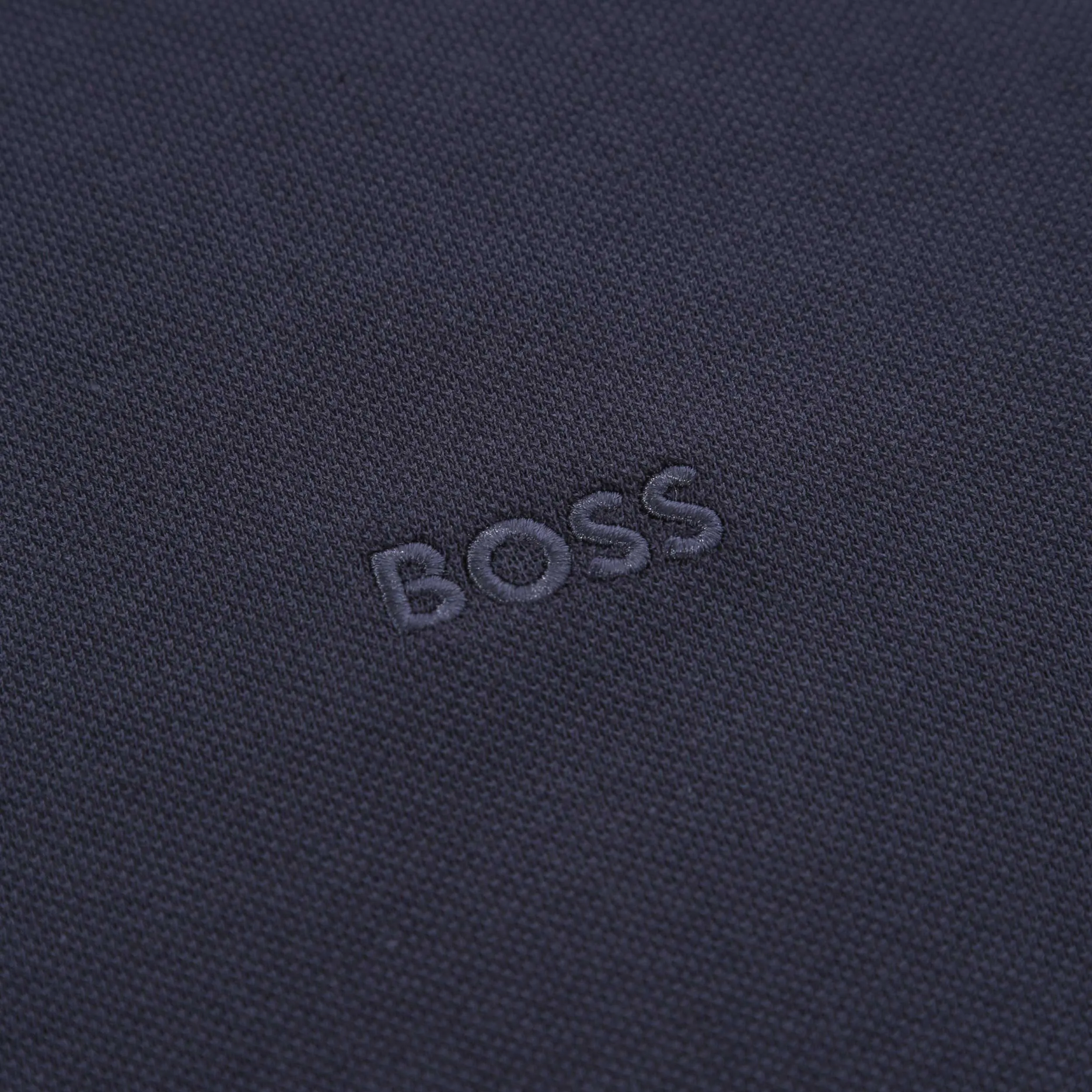 BOSS Plisy Long Sleeve Polo Shirt in Navy