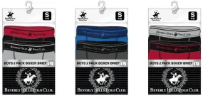 boy's assorted colors boxer briefs 2 packs by beverly hills polo club boys - size extra large Case of 48