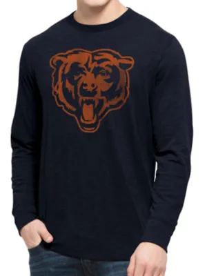 Chicago Bears 47 Brand Fall Navy Soft Cotton Long Sleeve Scrum T-Shirt