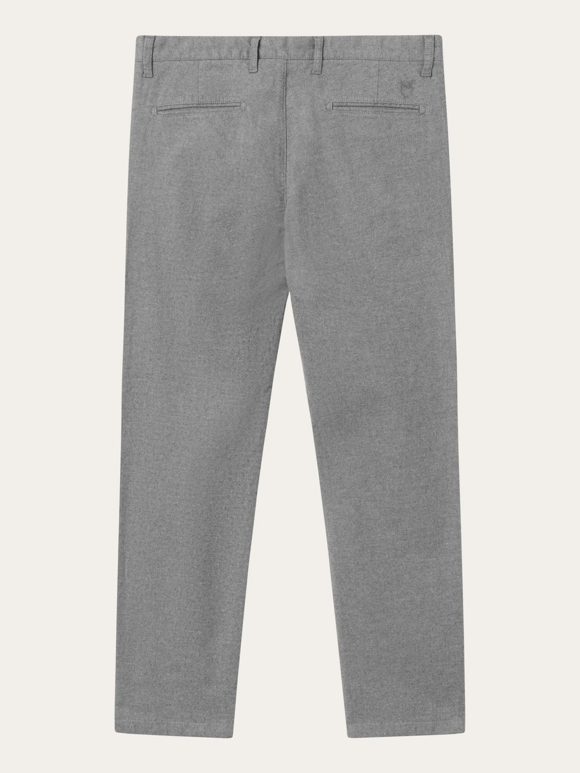 CHUCK regular flannel chino pants - Dark Grey Melange