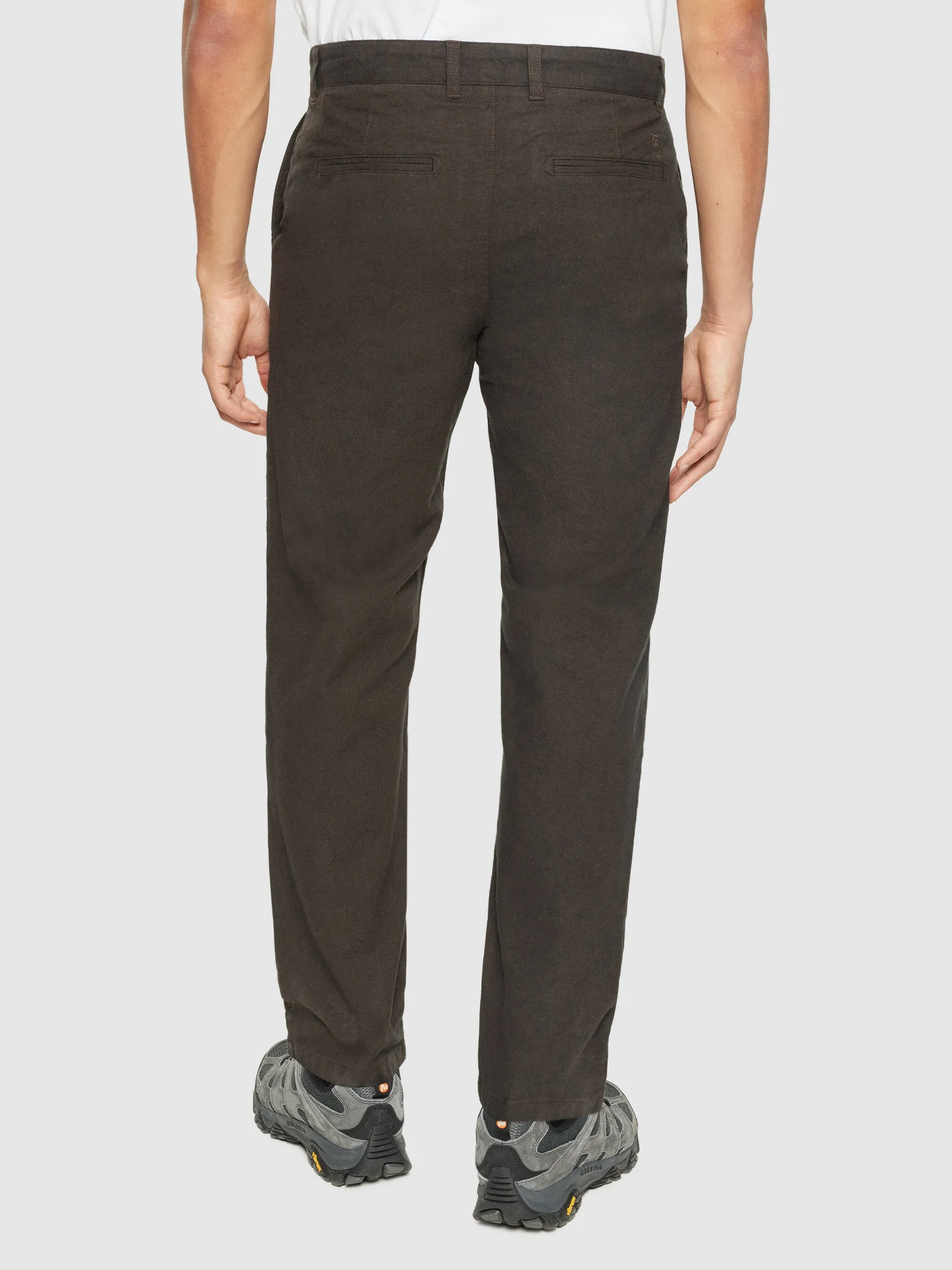 CHUCK regular flannel chino pants - Demitasse (brown)