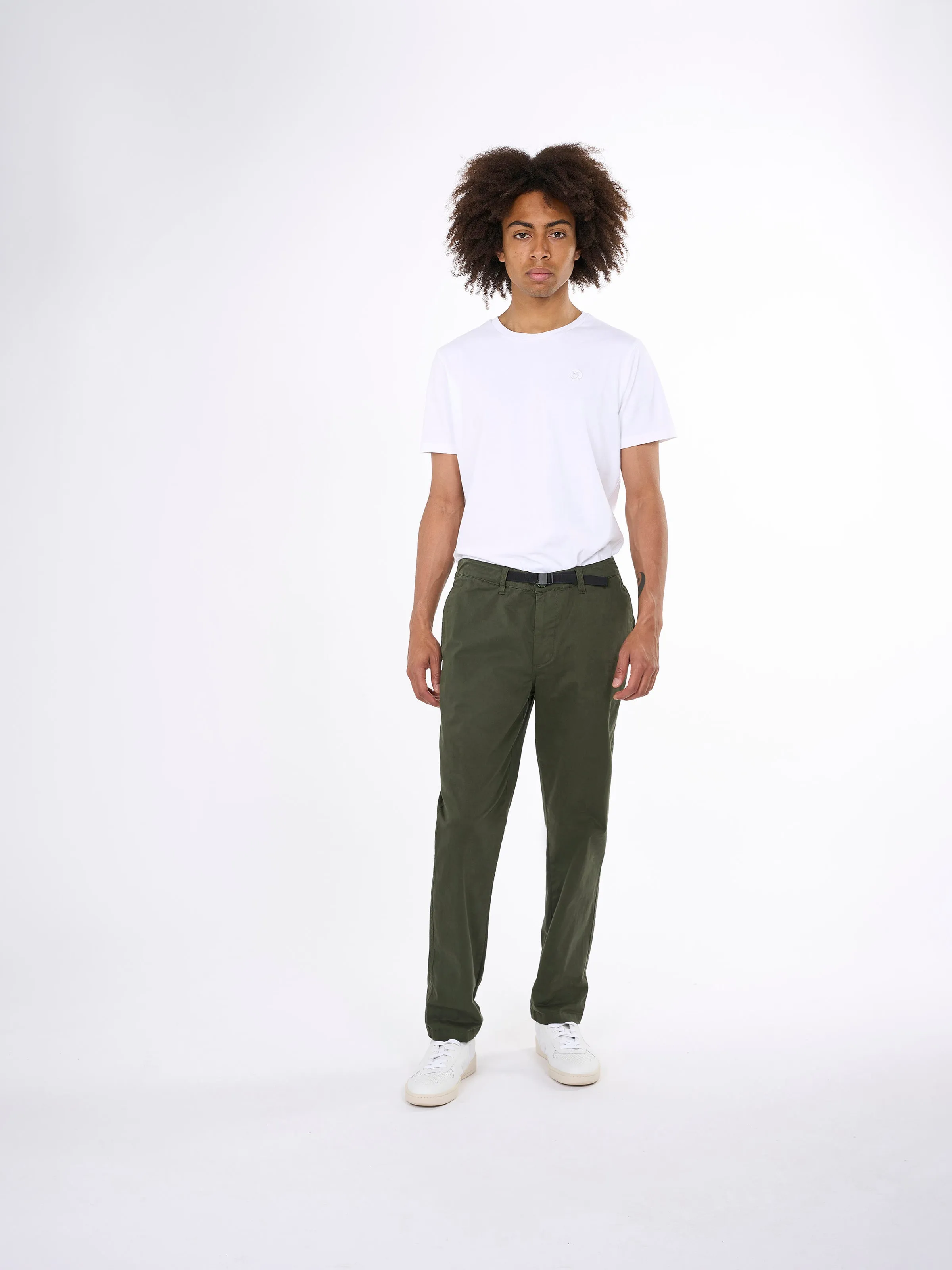 CHUCK regular twill belt chino pants - Forrest Night