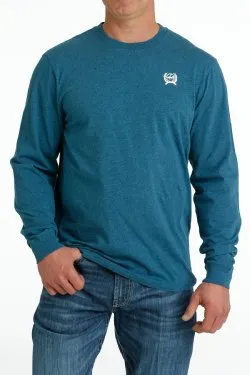 Cinch Men's Blue Long Sleeve T-Shirt