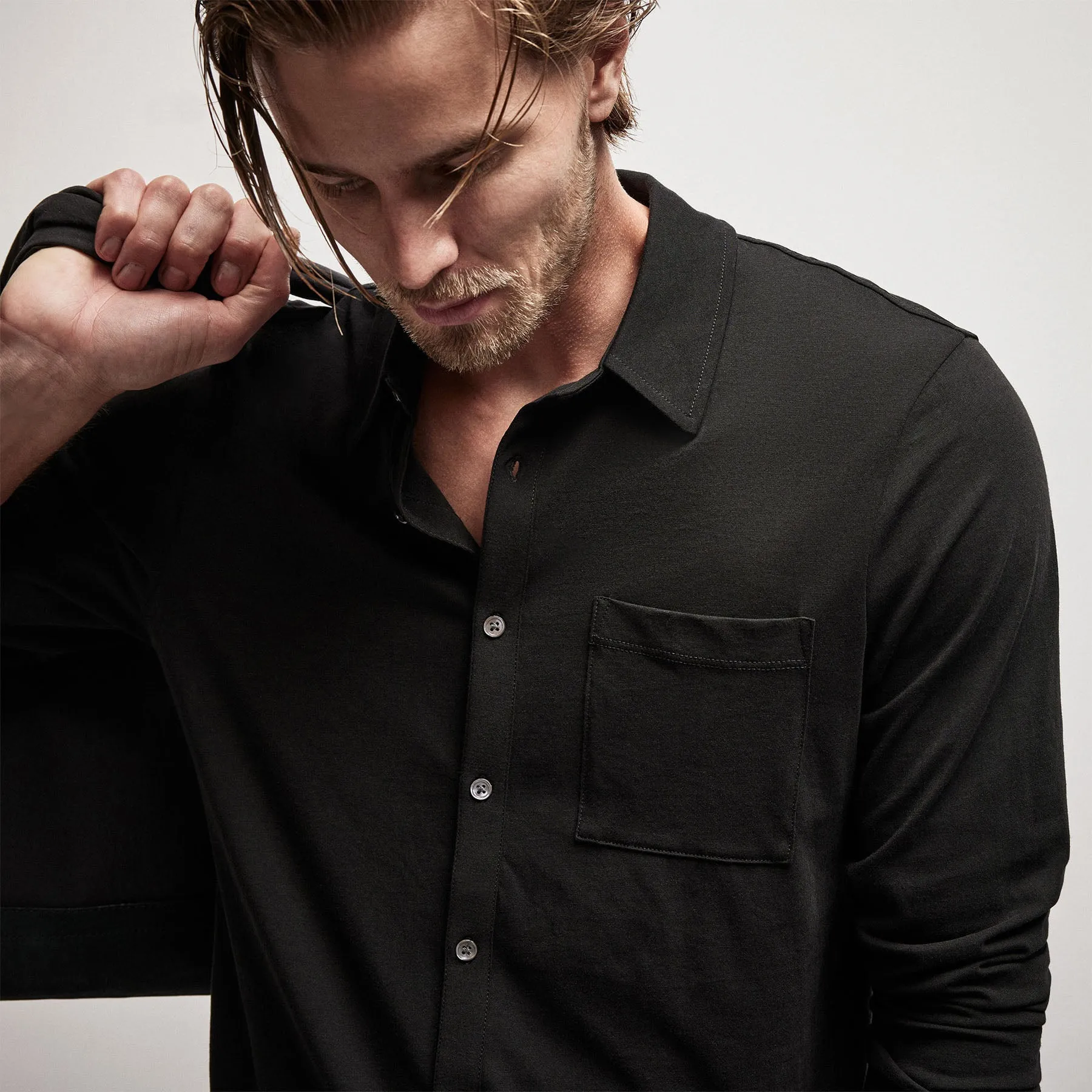 Clean Finish Jersey Shirt - Black