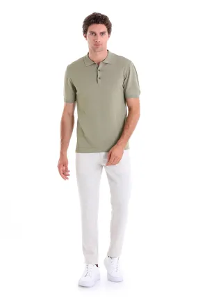 Comfort Fit Basic Green Vetiver Polo T-Shirt