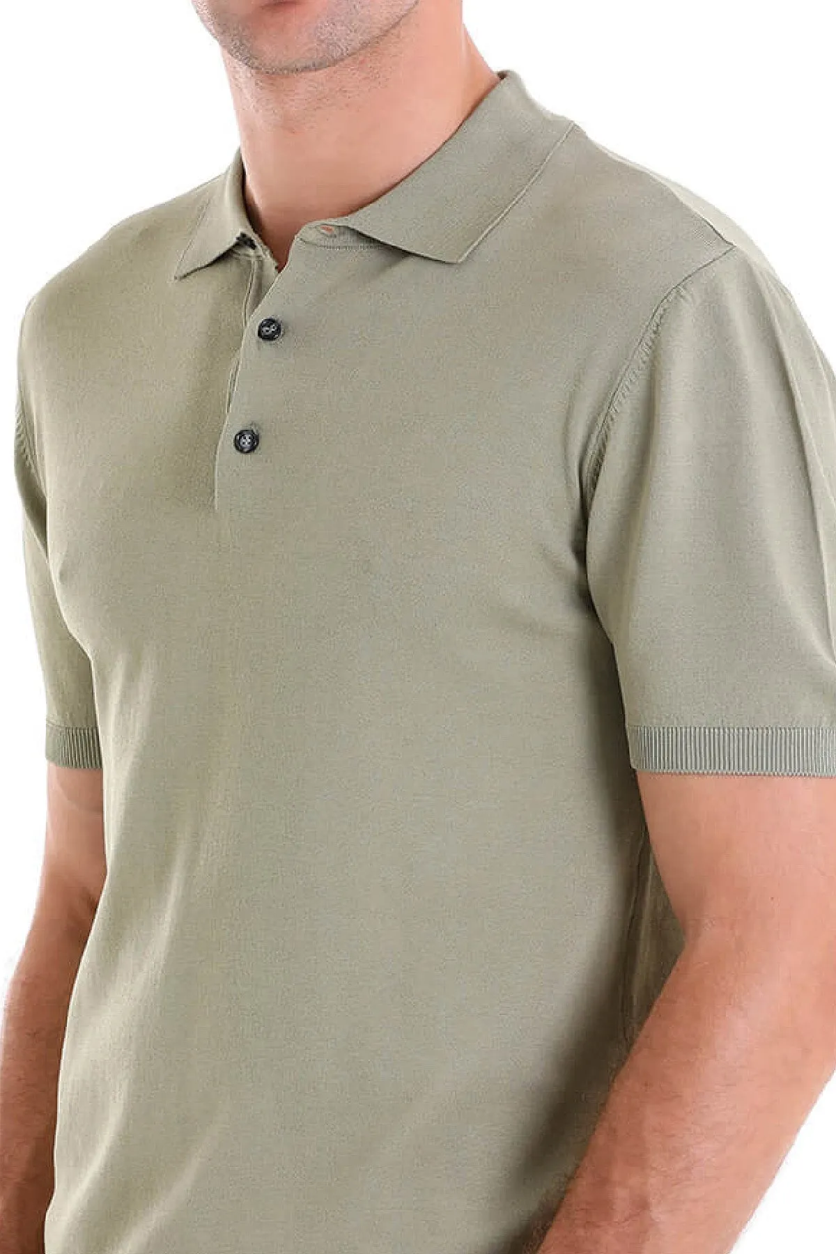 Comfort Fit Basic Green Vetiver Polo T-Shirt