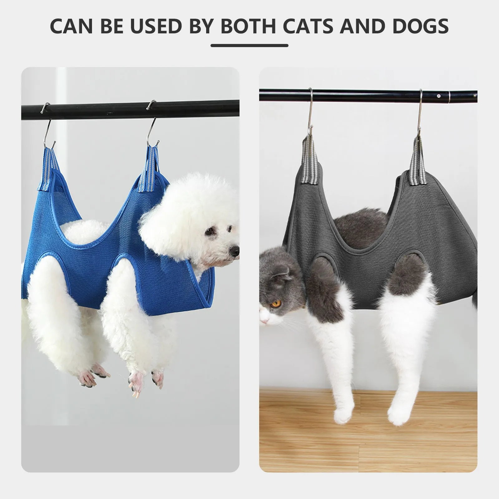 Comfortable Blue Pet Grooming Hammock for Medium Dogs and Cats