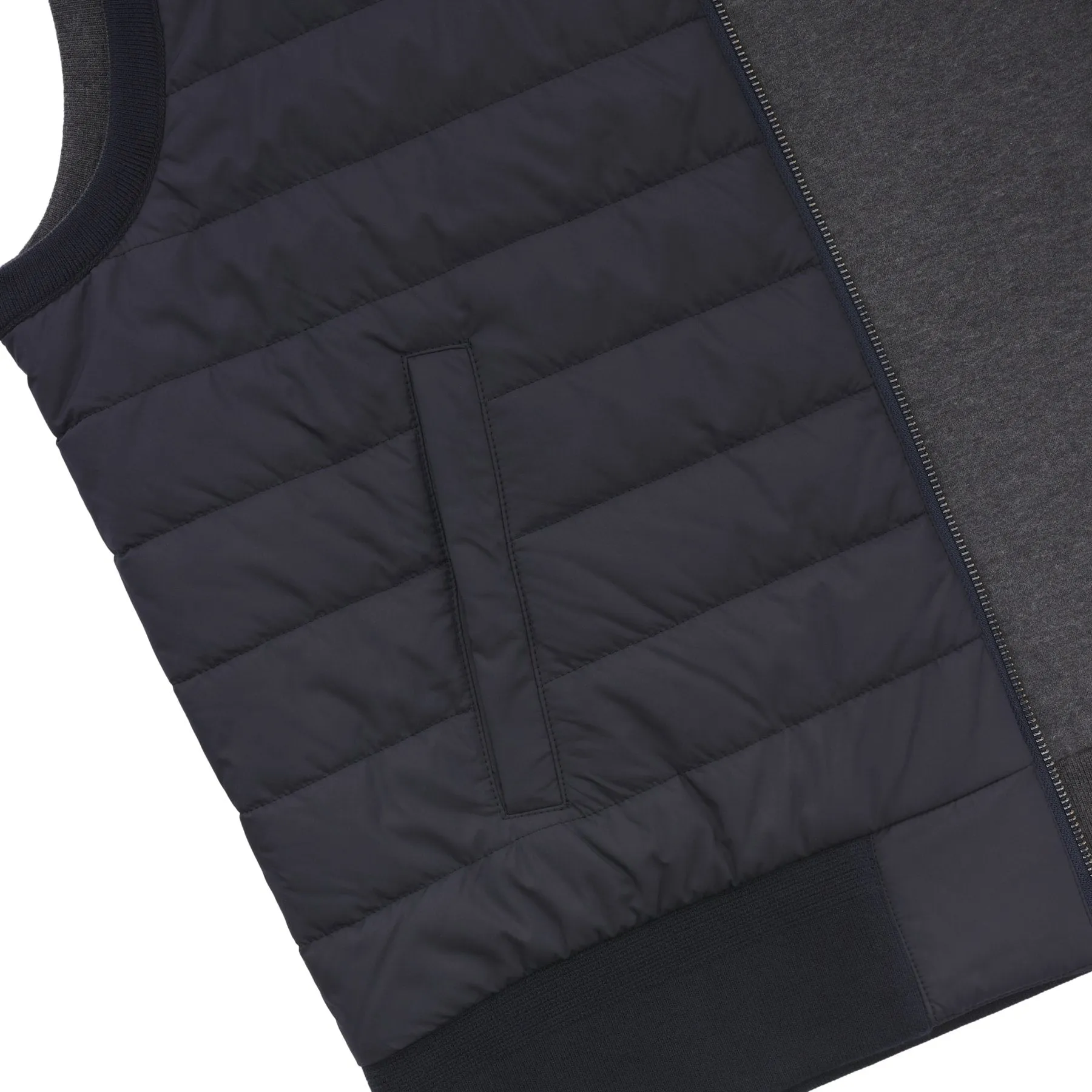 Cotton Knit Hybrid-Quilted Vest