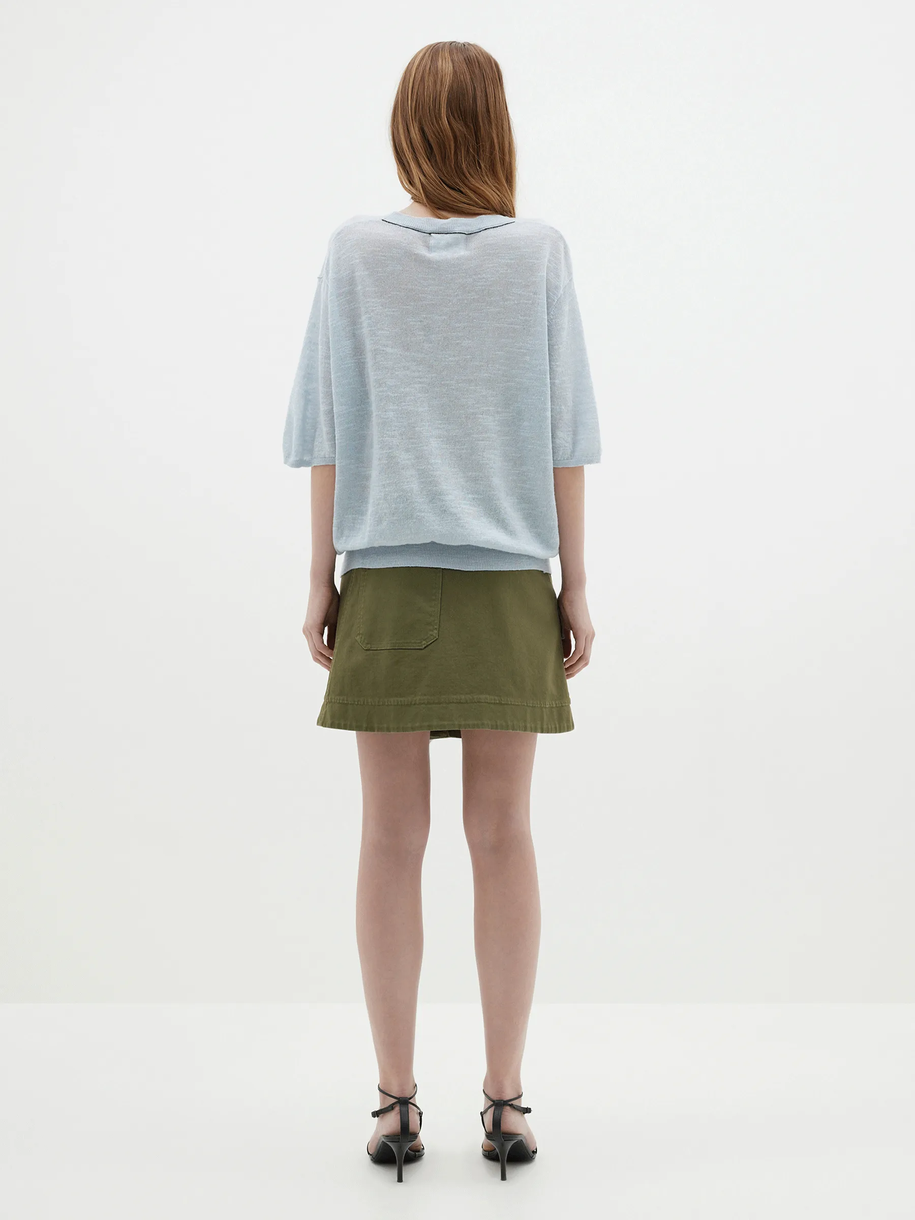 cotton linen fine knit t shirt