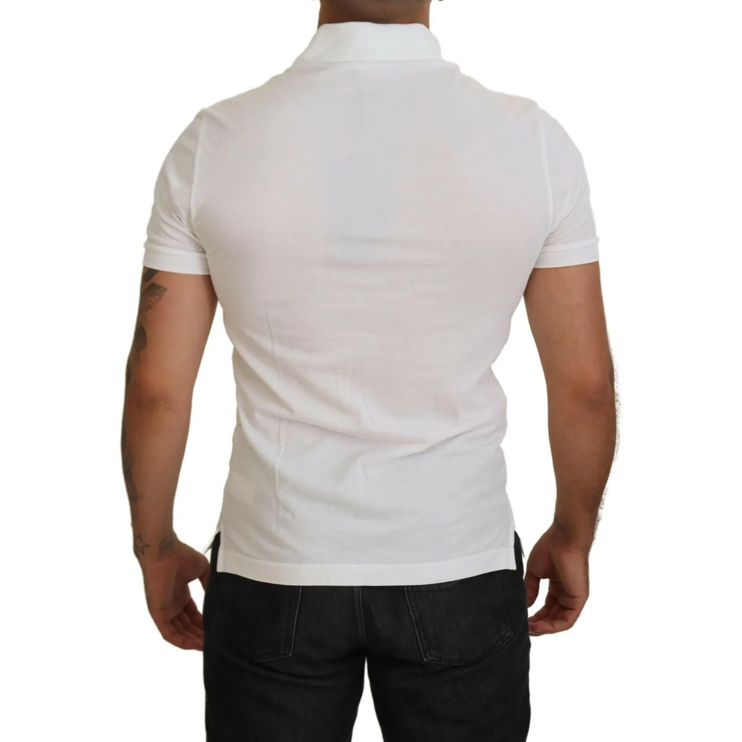 Dolce & Gabbana Elegant White Cotton Blend Polo