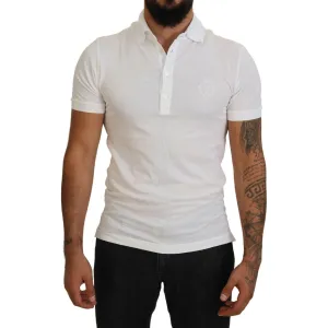 Dolce & Gabbana Elegant White Cotton Blend Polo