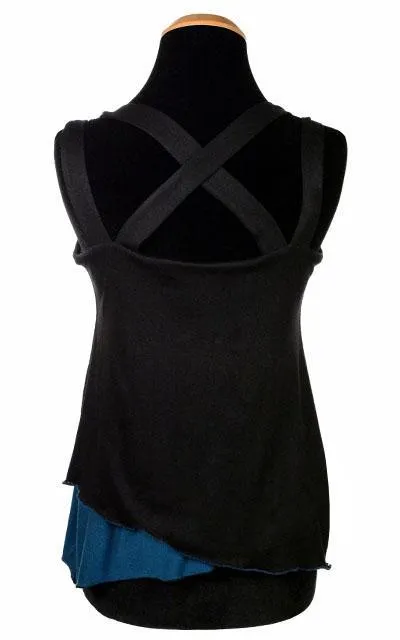 Double Tulip Top, Reversible - Blue Moon with Assorted Jersey Knit (Only One Small Left!)