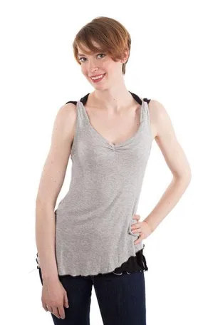 Double Tulip Top, Reversible - Silvery Moon with Assorted Jersey Knit (Only One Small Left!)