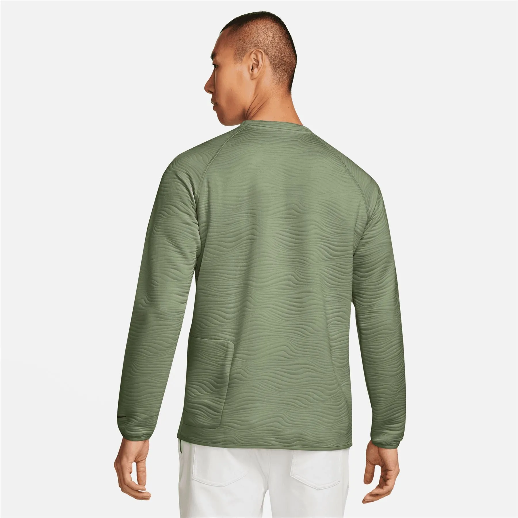 Dri-FIT Tour Crew Neck Quilted Sweatshirt Oil Green - SS24