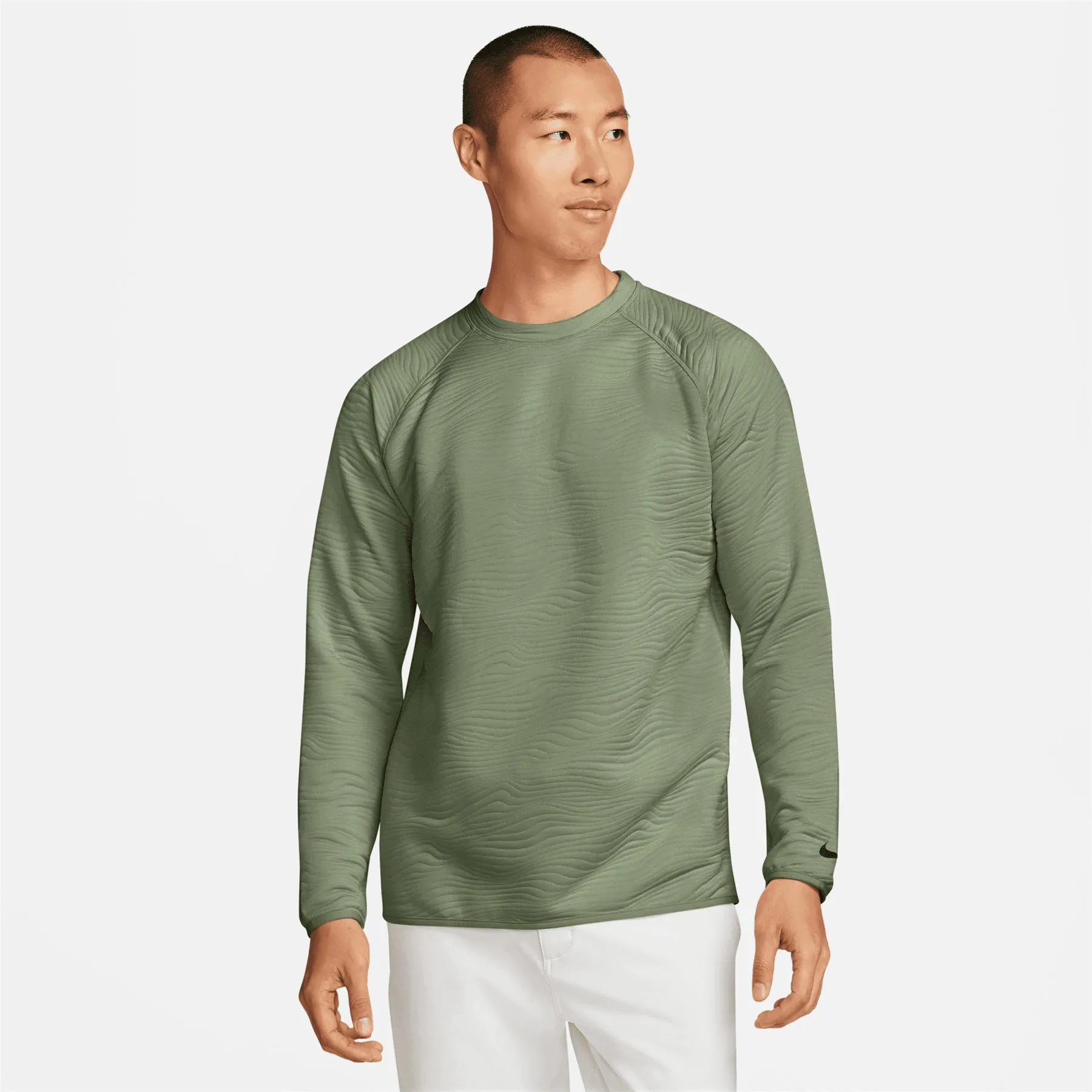 Dri-FIT Tour Crew Neck Quilted Sweatshirt Oil Green - SS24