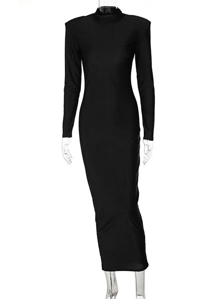 Elegant Turtleneck Maxi Dress: Sophisticated Fashion for Stylish Women