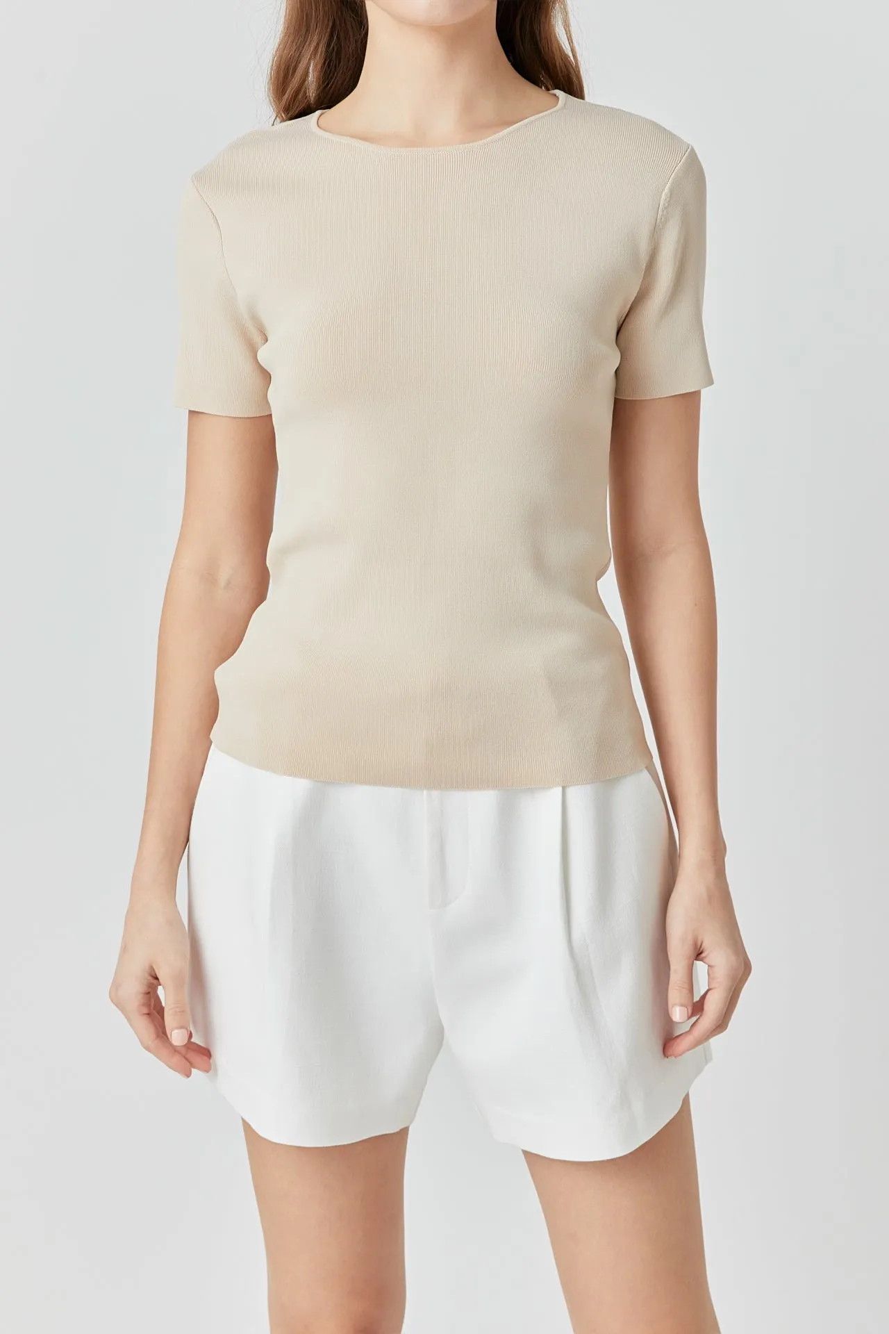 Endless Rose - Back Cut-out Detail Knit Top