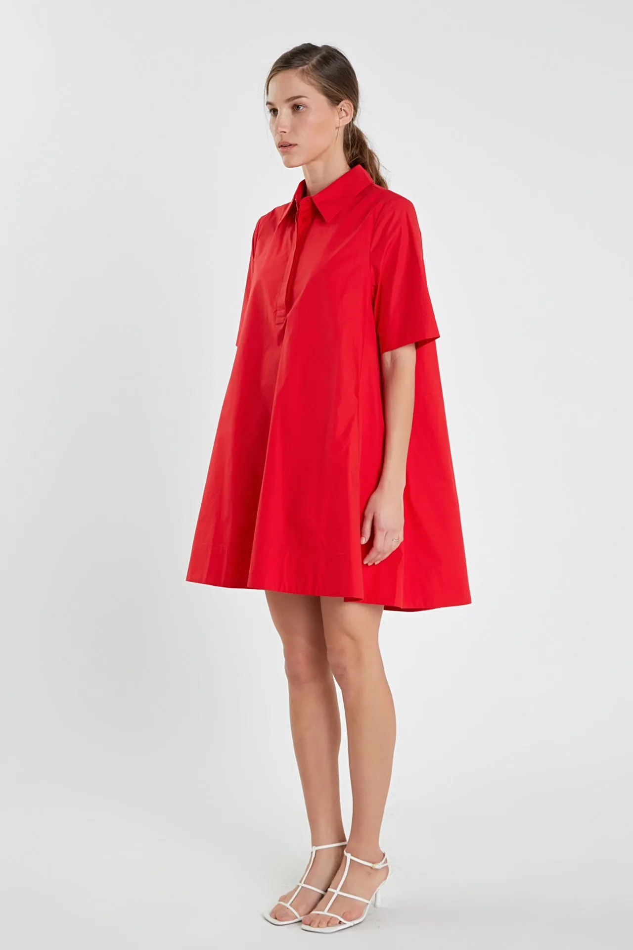 English Factory - A-line Short Sleeve Shirt Dress