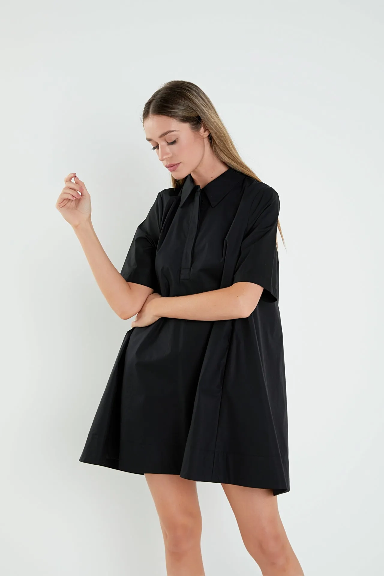 English Factory - A-line Short Sleeve Shirt Dress