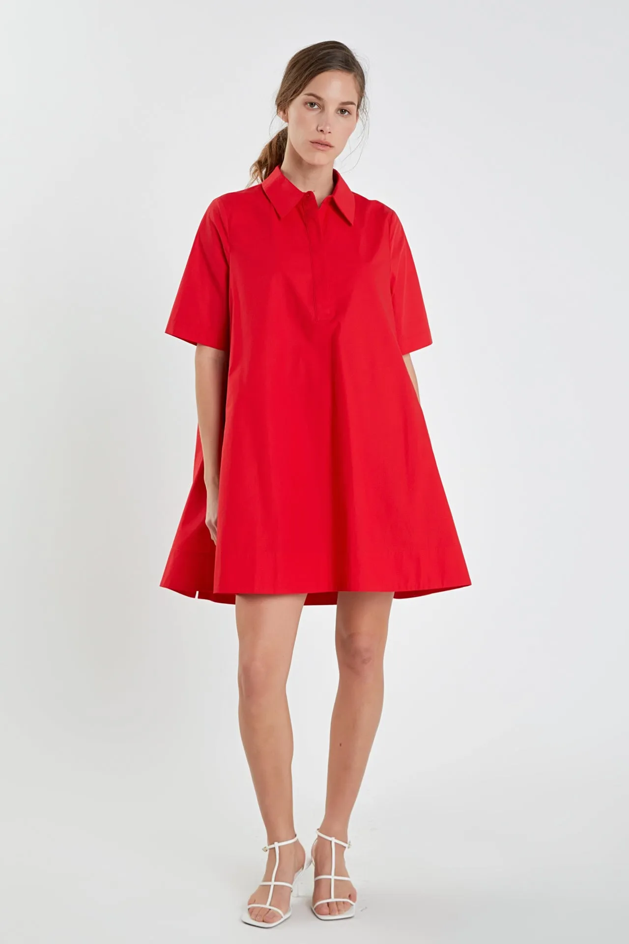 English Factory - A-line Short Sleeve Shirt Dress